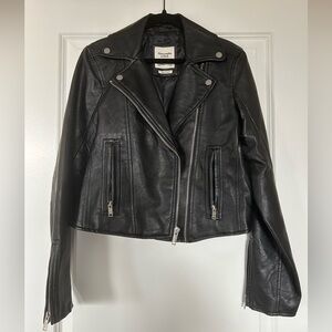 Abercrombie & Fitch Black Leather Biker Jacket